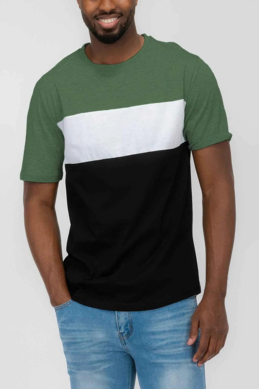 Mens Color Block Short Sleeve Tshirt - Mr Lou’s Place