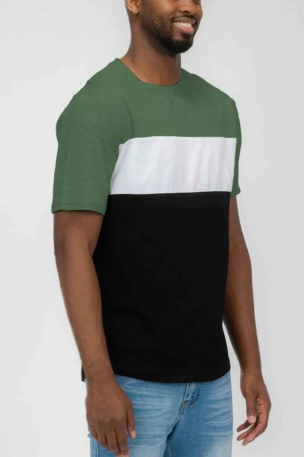Mens Color Block Short Sleeve Tshirt - Mr Lou’s Place