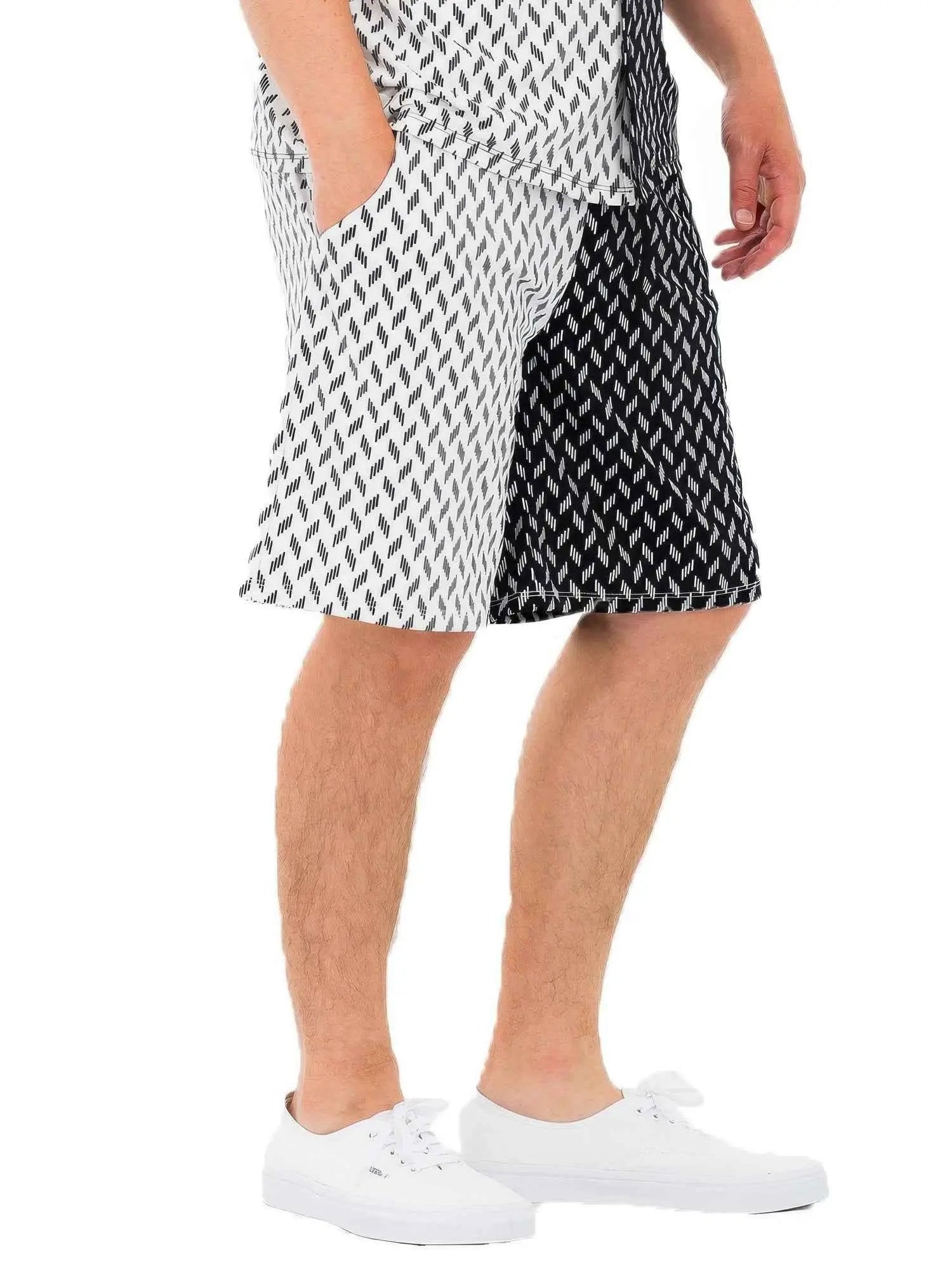 Mens Diamond Two Tone Print Shorts - Mr Lou’s Place