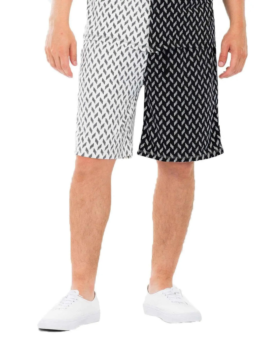 Mens Diamond Two Tone Print Shorts - Mr Lou’s Place