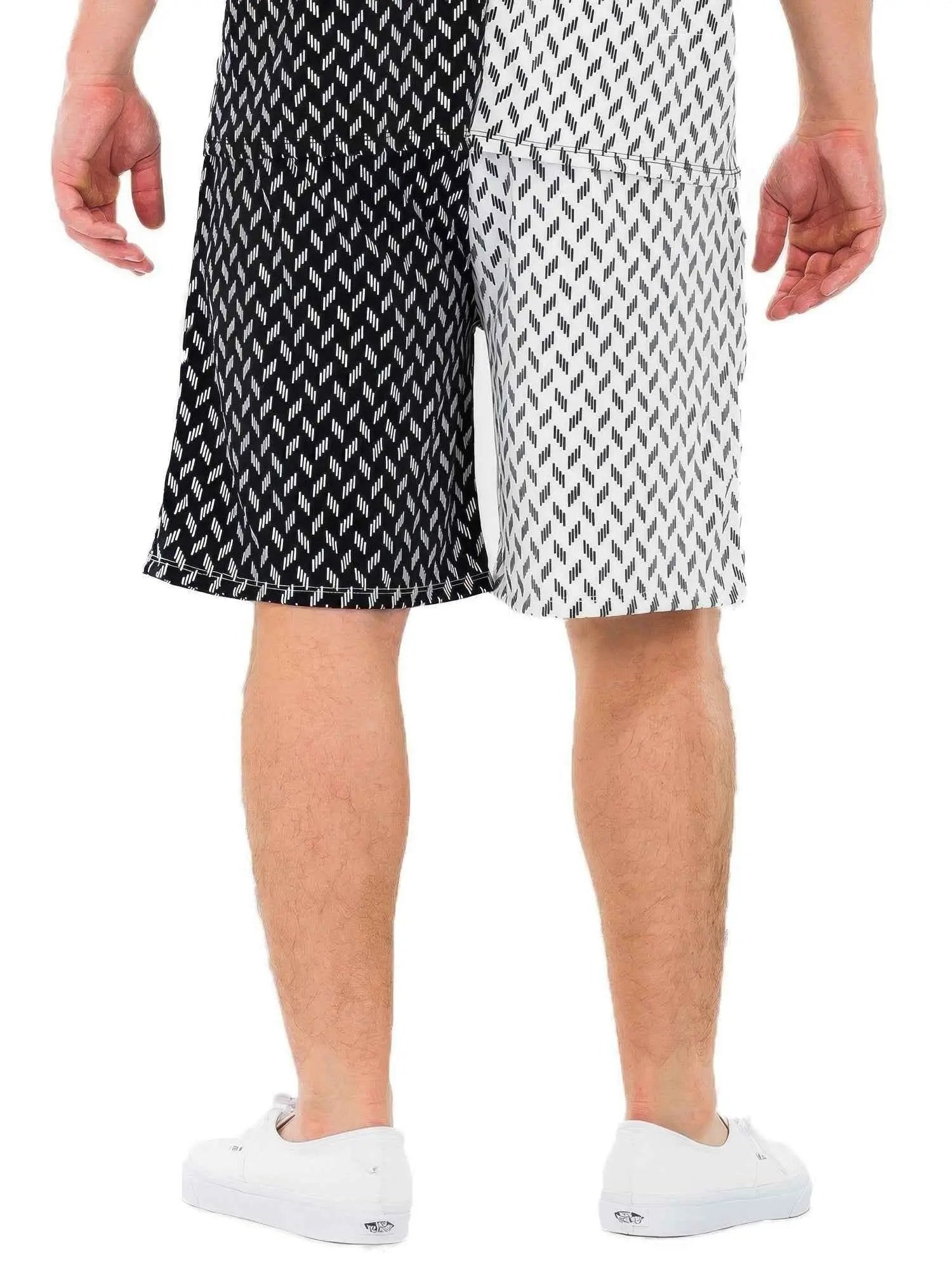 Mens Diamond Two Tone Print Shorts - Mr Lou’s Place