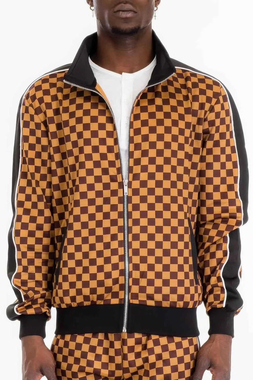 Mens Full Zip Checkered Jacket - Mr Lou’s Place