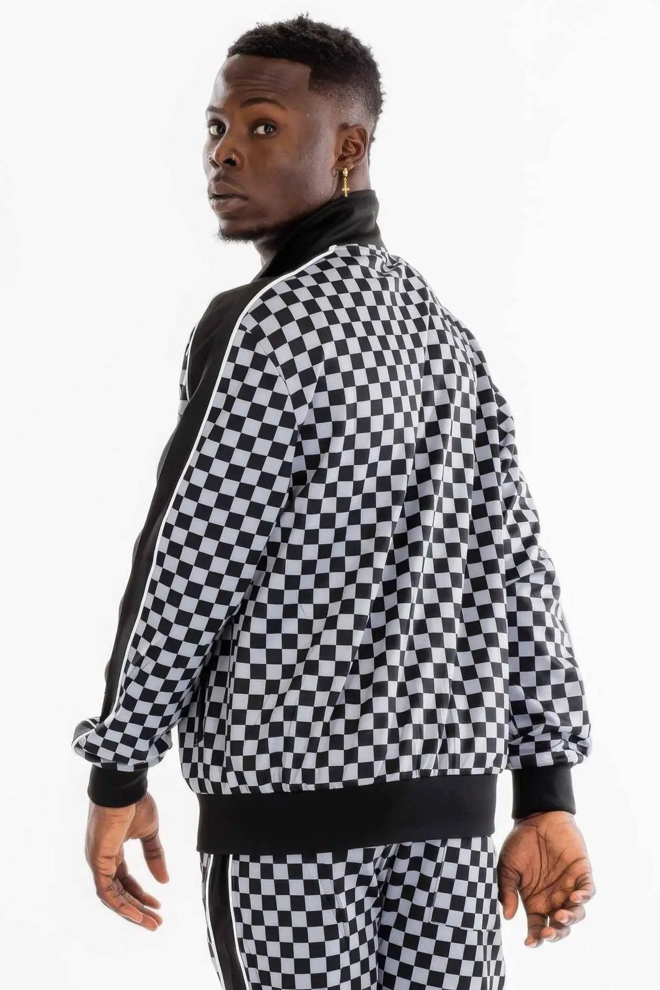 Mens Full Zip Checkered Jacket - Mr Lou’s Place
