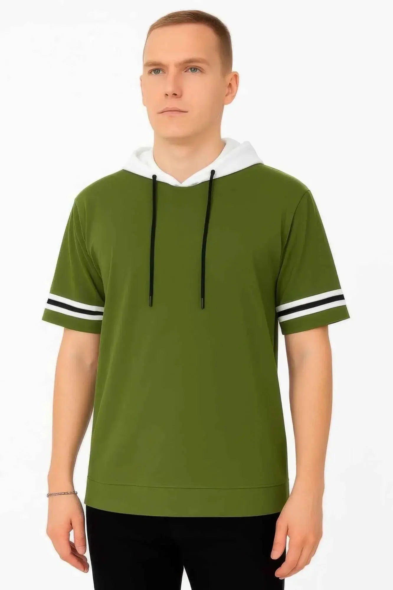 Mens Short Sleeve Hooded Tshirt - Mr Lou’s Place