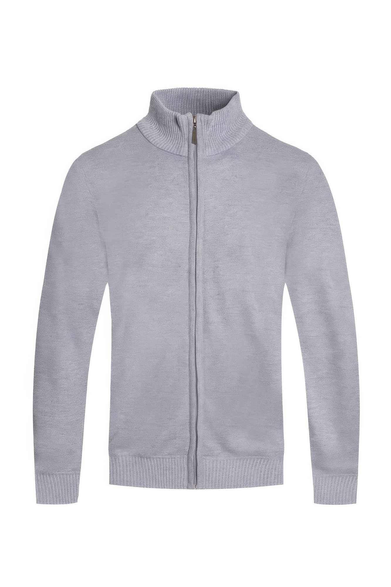 Mens Solid Full Zip Sweater - Mr Lou’s Place