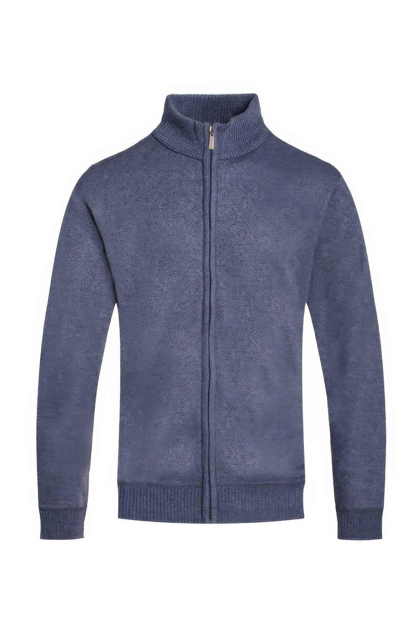 Mens Solid Full Zip Sweater - Mr Lou’s Place