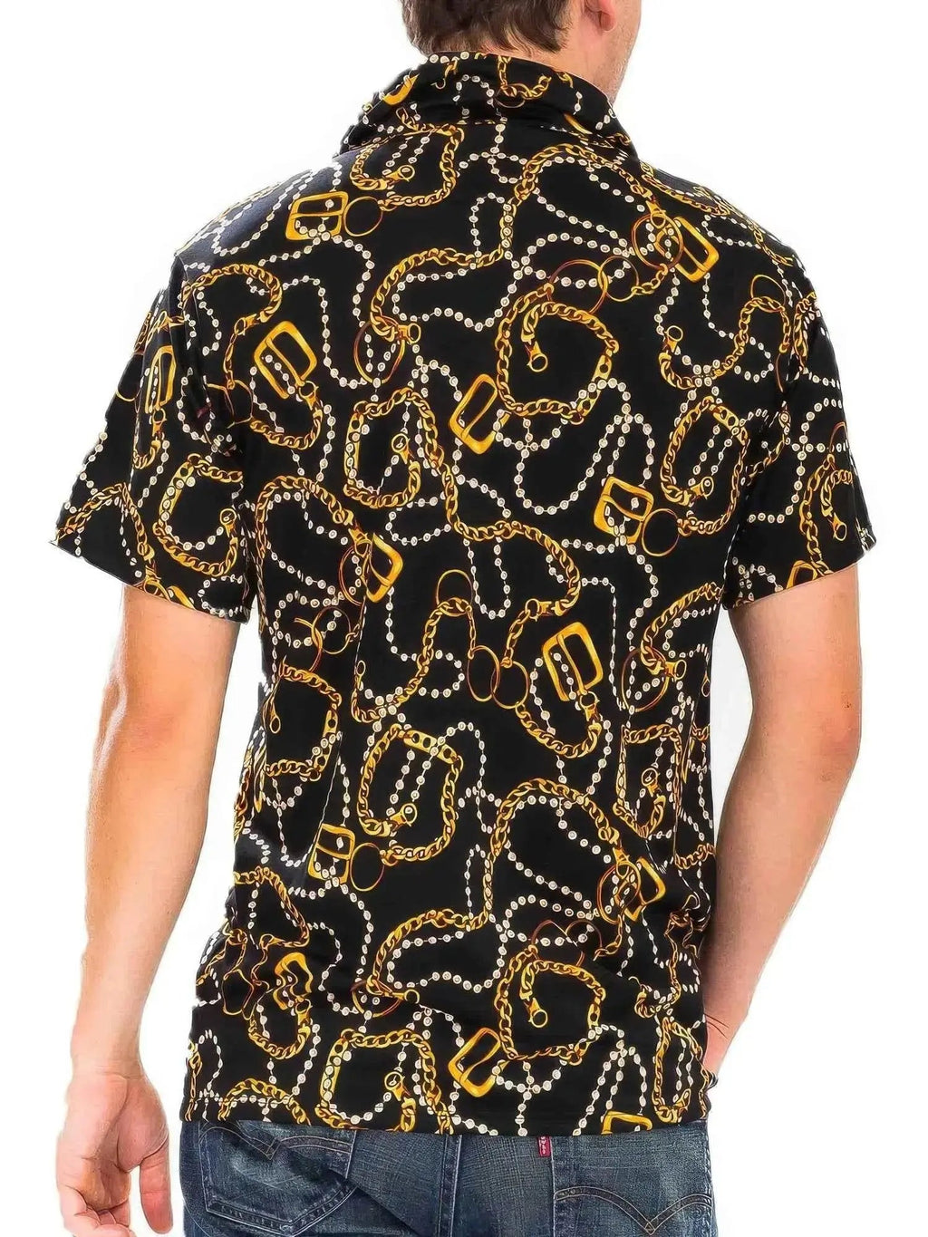 Mens String Bead Status Button Down - Mr Lou’s Place
