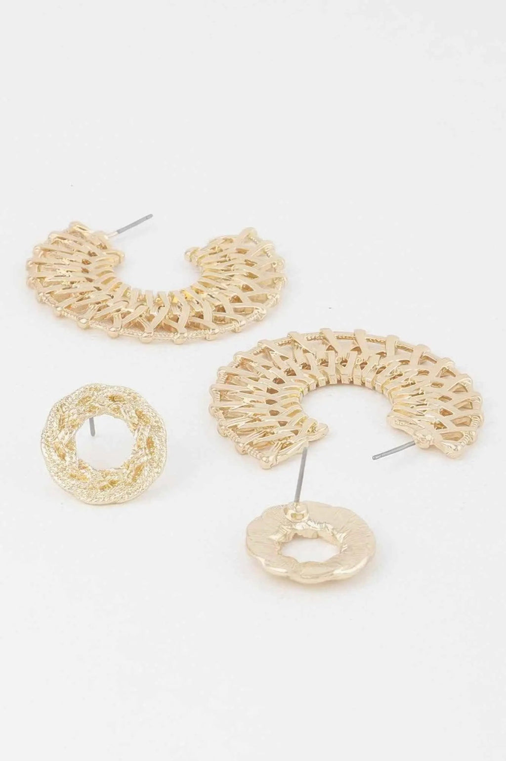 Metallic Braid Hoop Earrings Set - Mr Lou’s Place