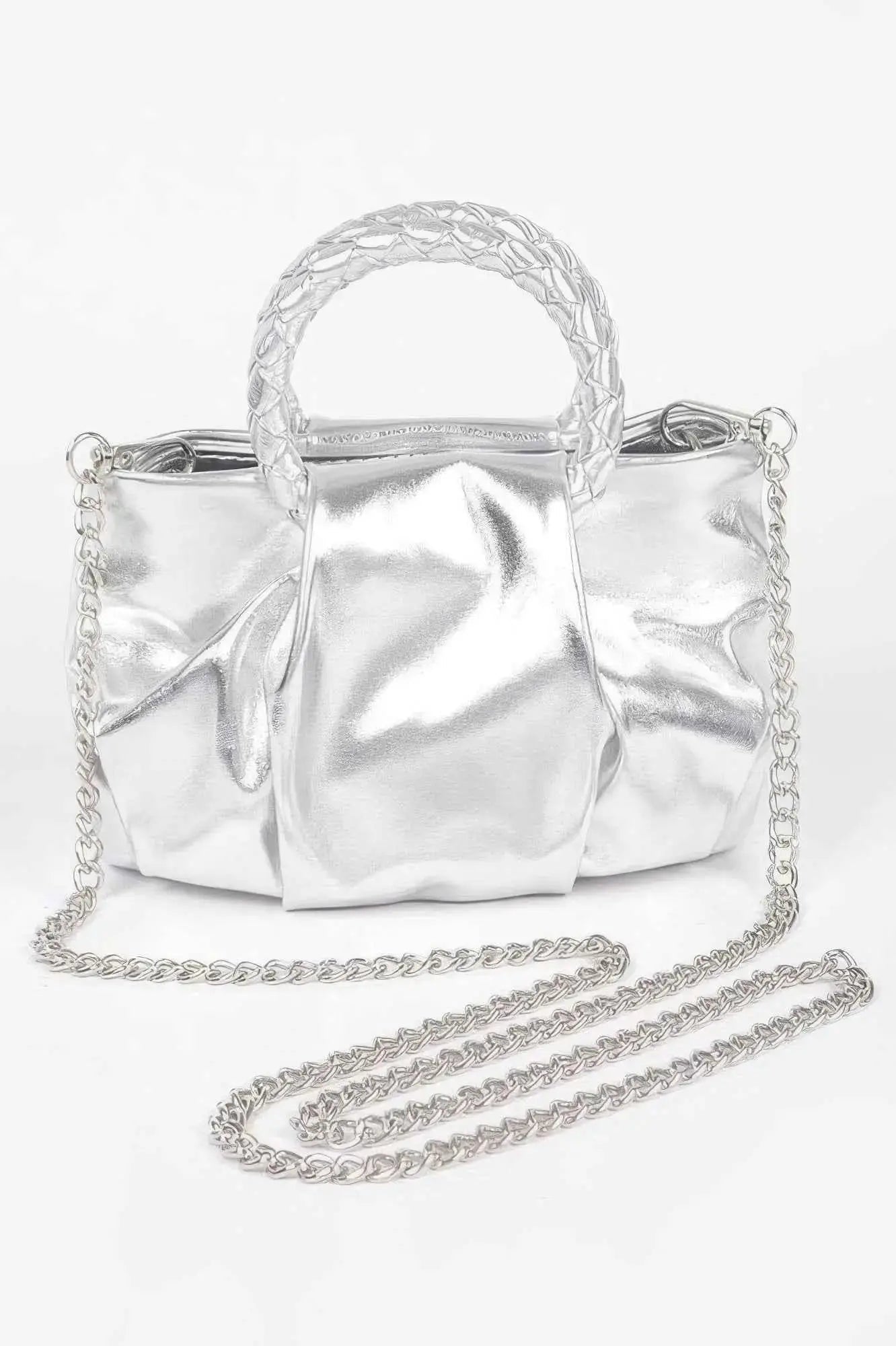 Metallic Top Handle Crossbody Bag - Mr Lou’s Place