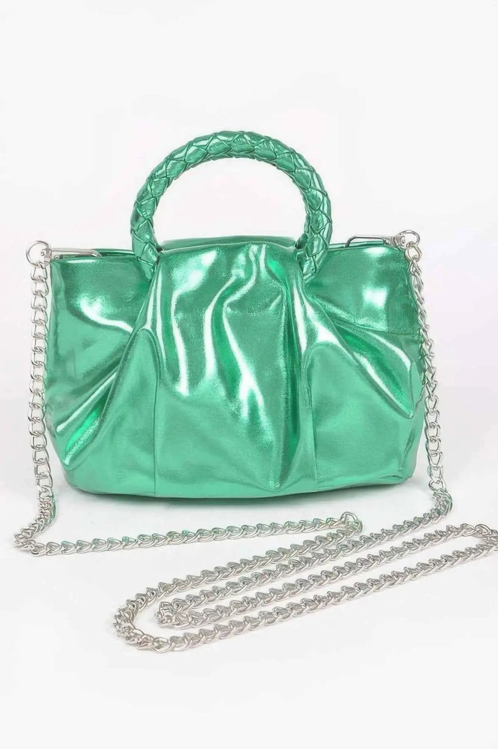 Metallic Top Handle Crossbody Bag - Mr Lou’s Place