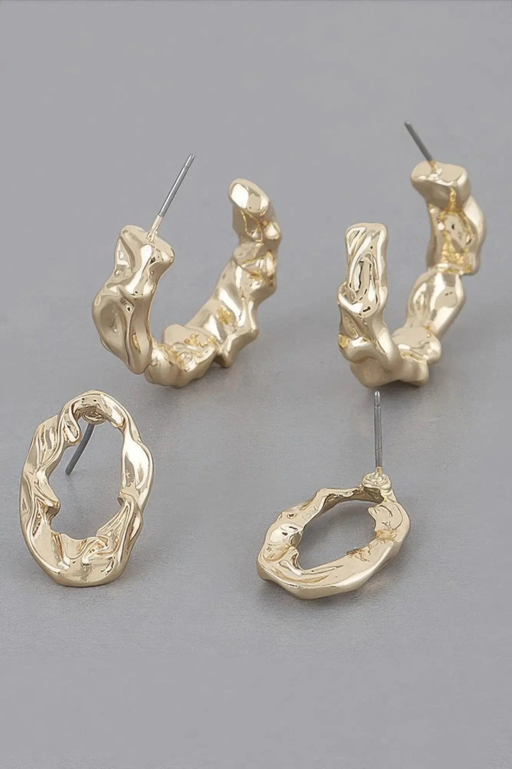 Mini Textured Latch Hoop Earrings Set - Mr Lou’s Place