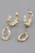 Mini Textured Latch Hoop Earrings Set - Mr Lou’s Place