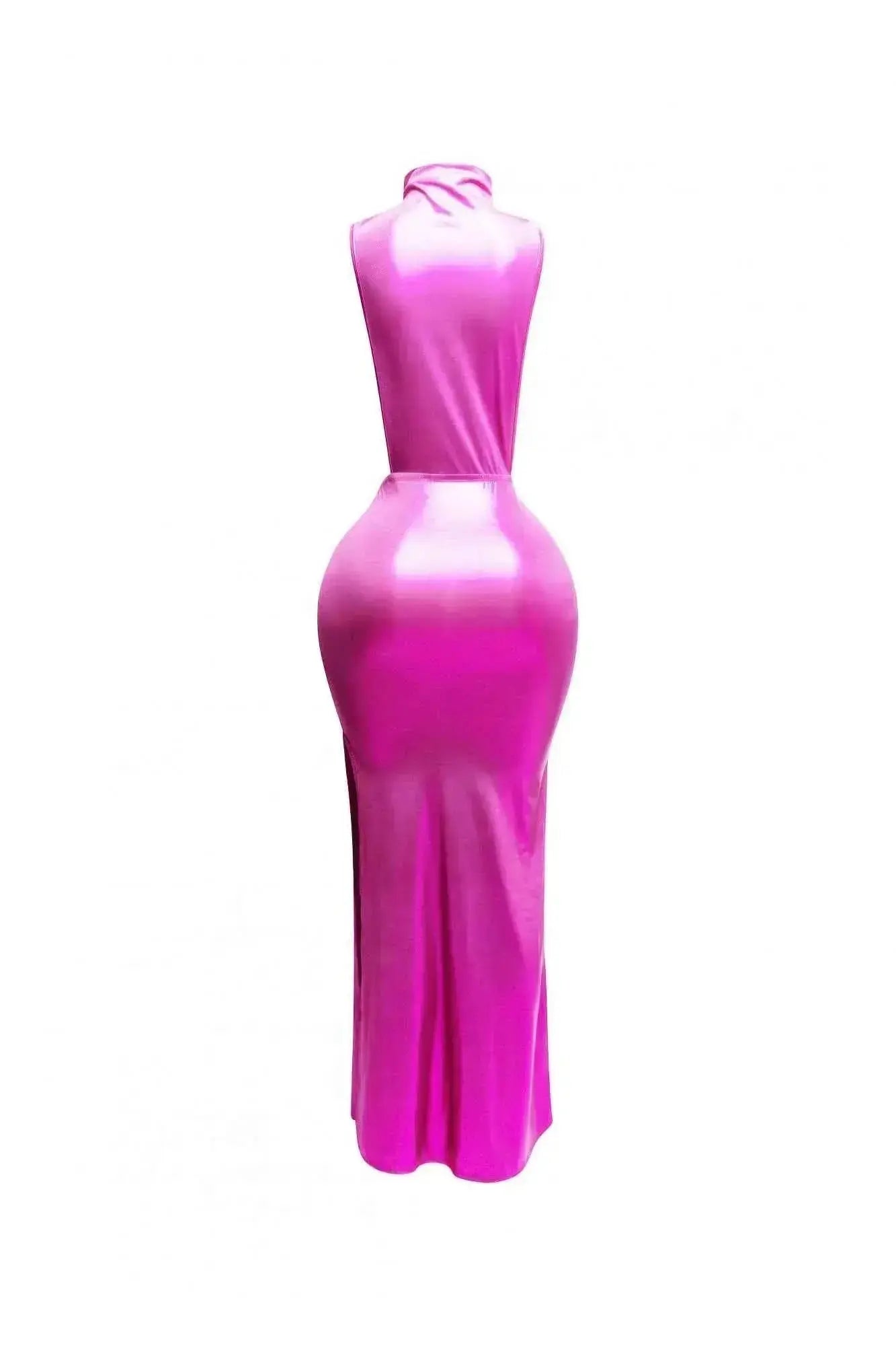 Mock Neck And Tied Waist Dress - Mr Lou’s Place