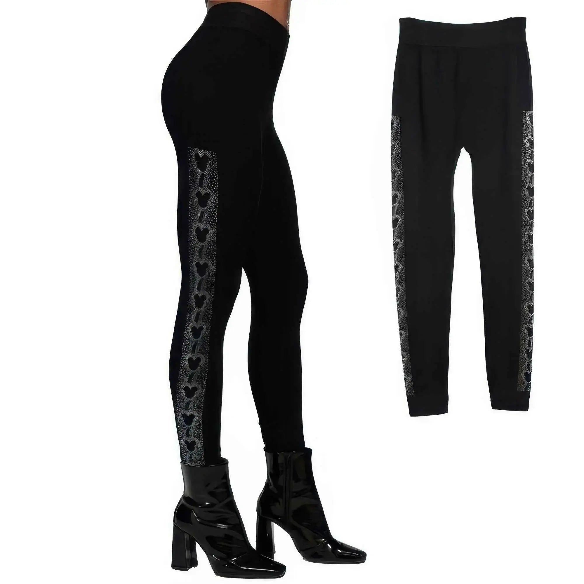 Mouse Ears Crystal Studded High Waisted Leggings - Mr Lou’s Place
