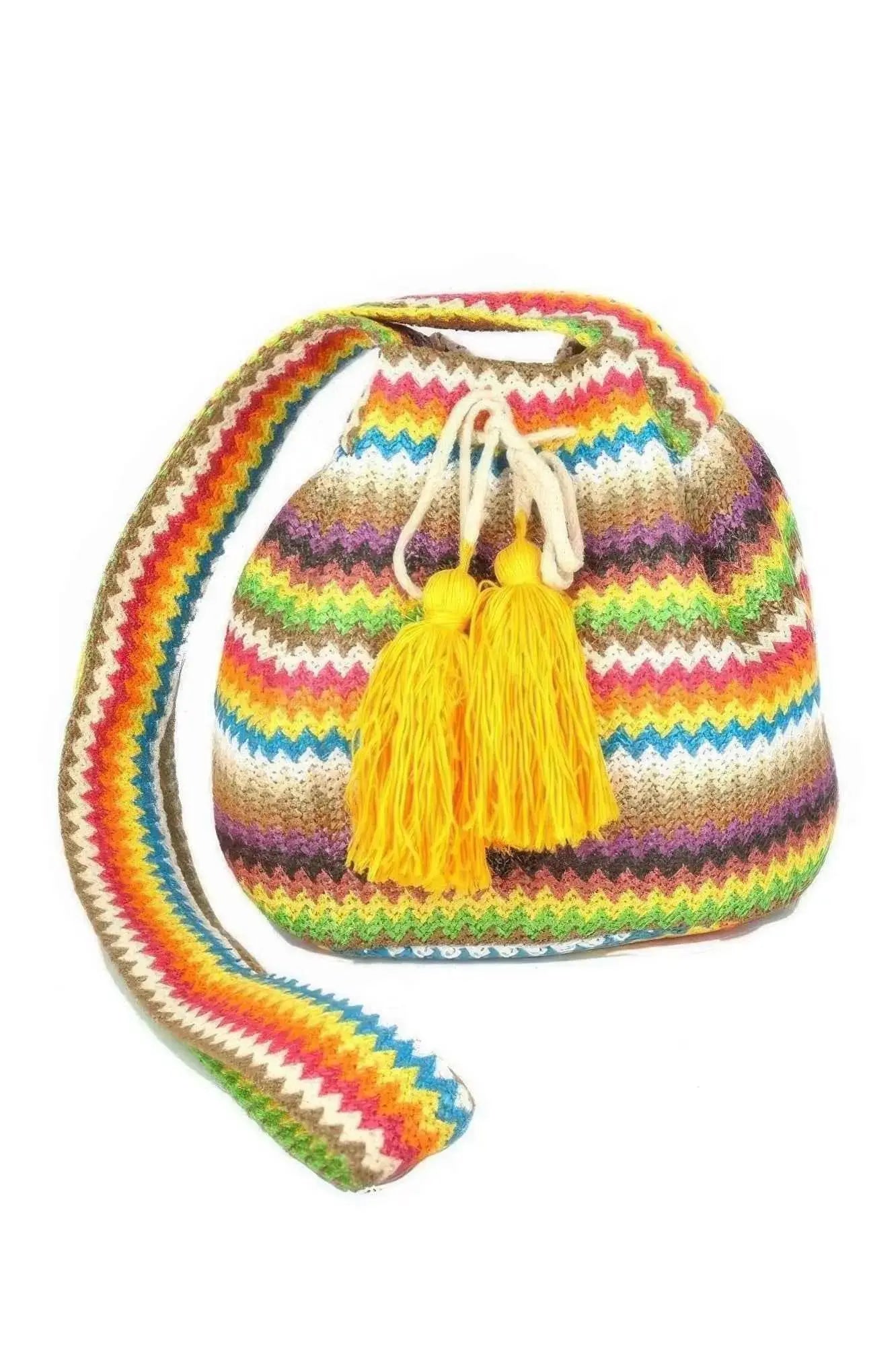 Multi Color Chevron Bucket Bag - Mr Lou’s Place