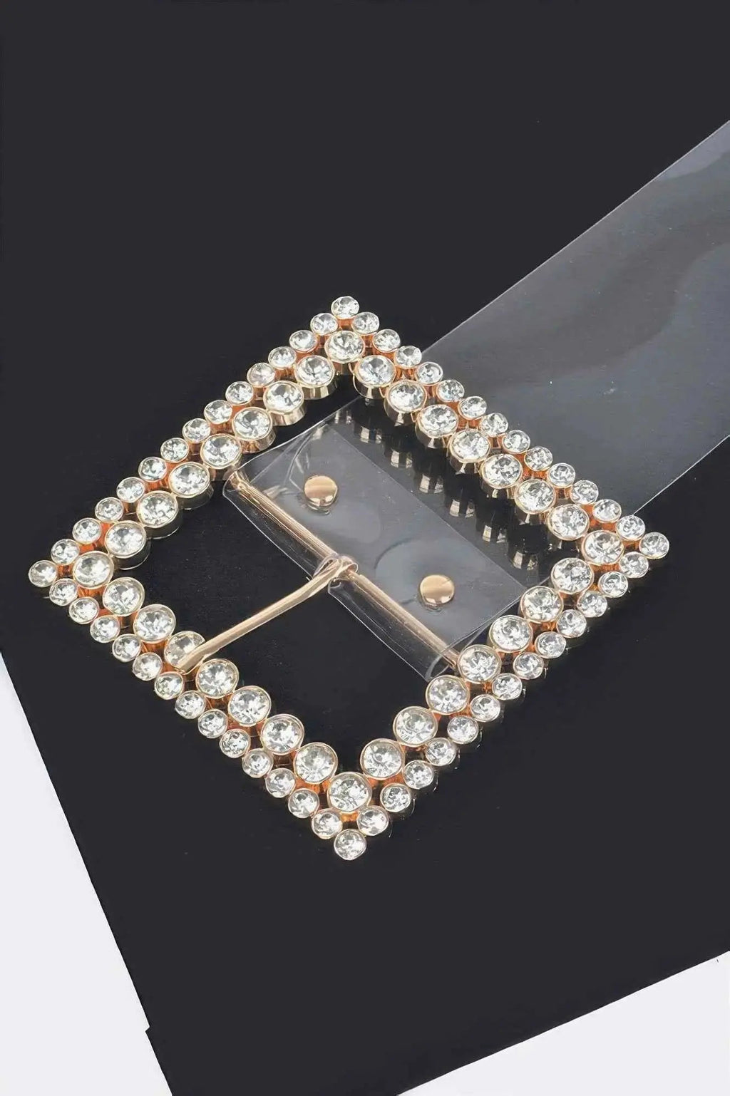 Multi Rhinestone Buckle Clear Belt - Mr Lou’s Place