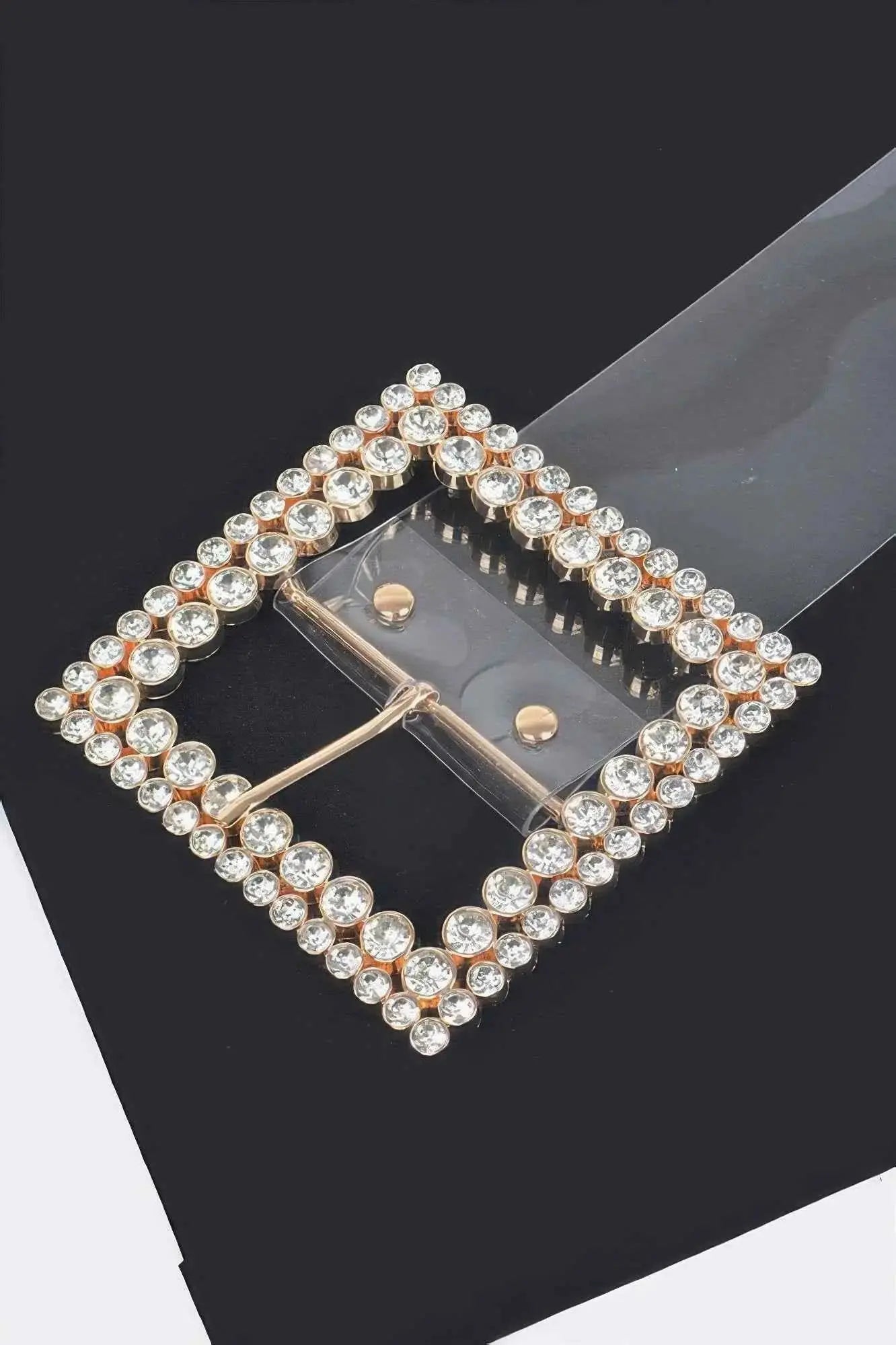 Multi Rhinestone Buckle Clear Belt - Mr Lou’s Place