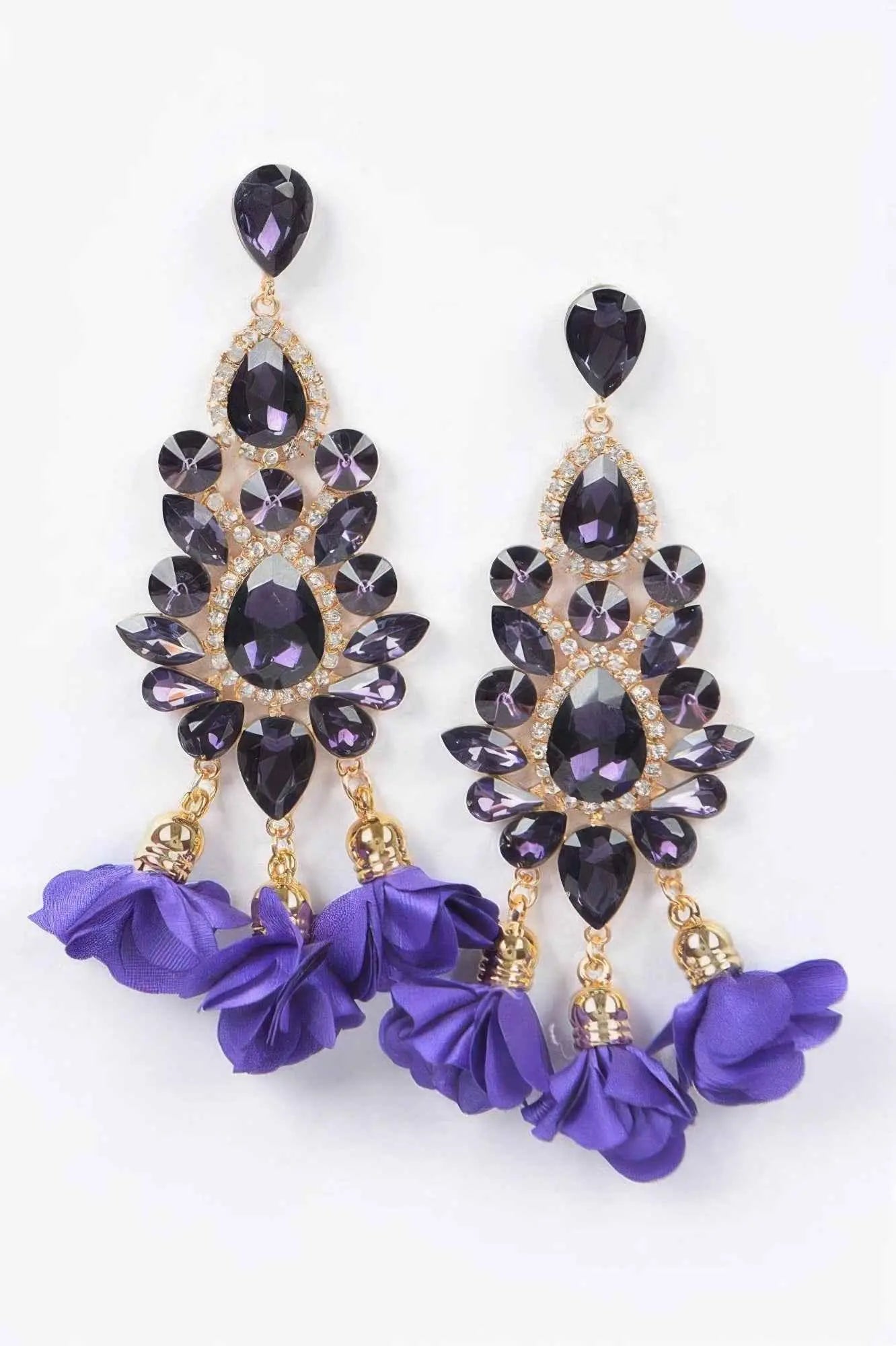 Multi Rhinestone Flower Party Earring - Mr Lou’s Place