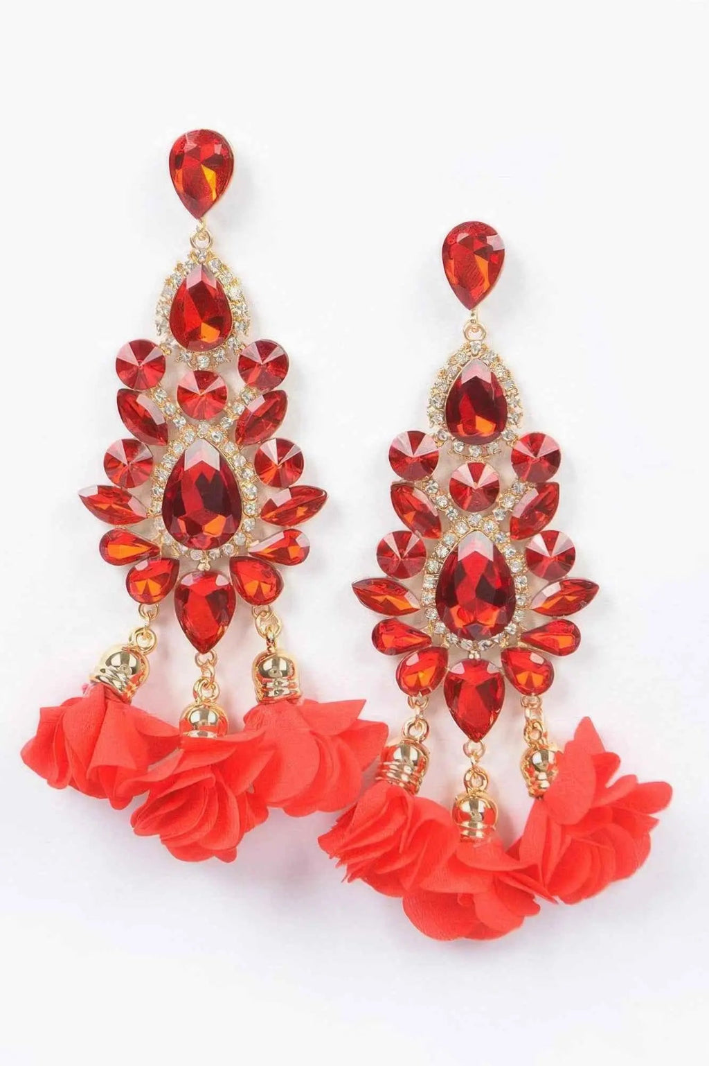 Multi Rhinestone Flower Party Earring - Mr Lou’s Place