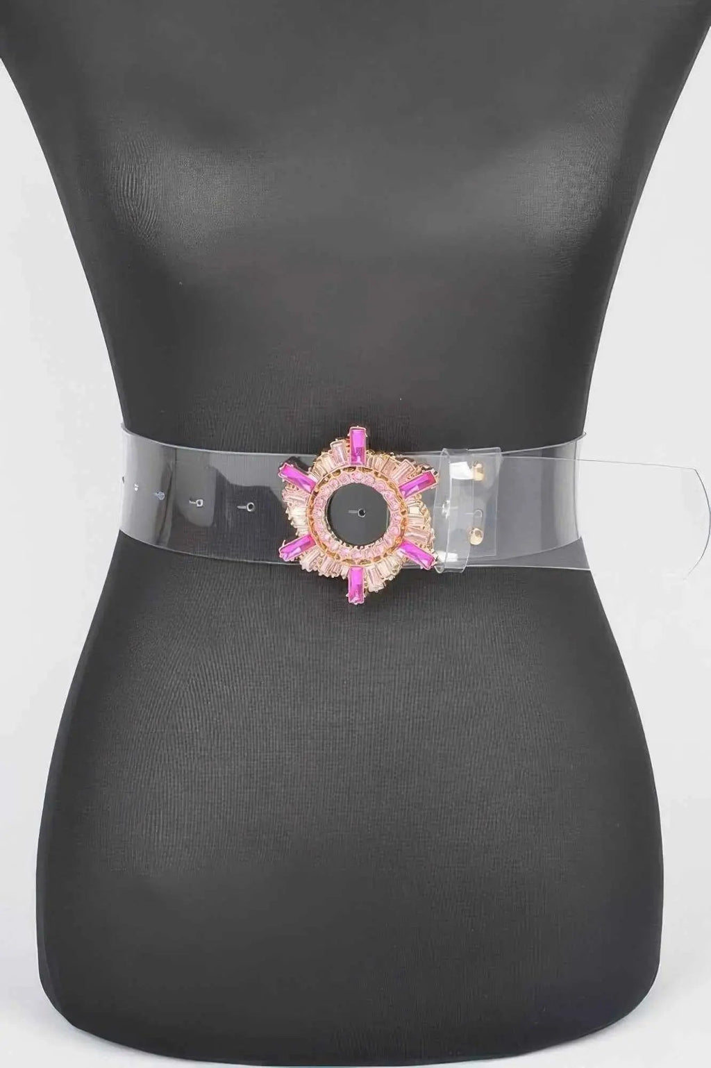 Multi Stone Buckle Clear Belt - Mr Lou’s Place
