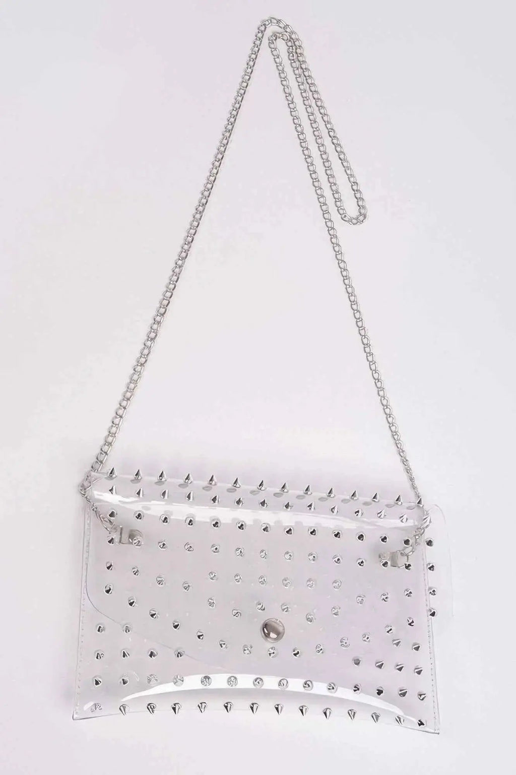 Multi Stoned Cross Body Chain Strap Visible Clutch - Mr Lou’s Place