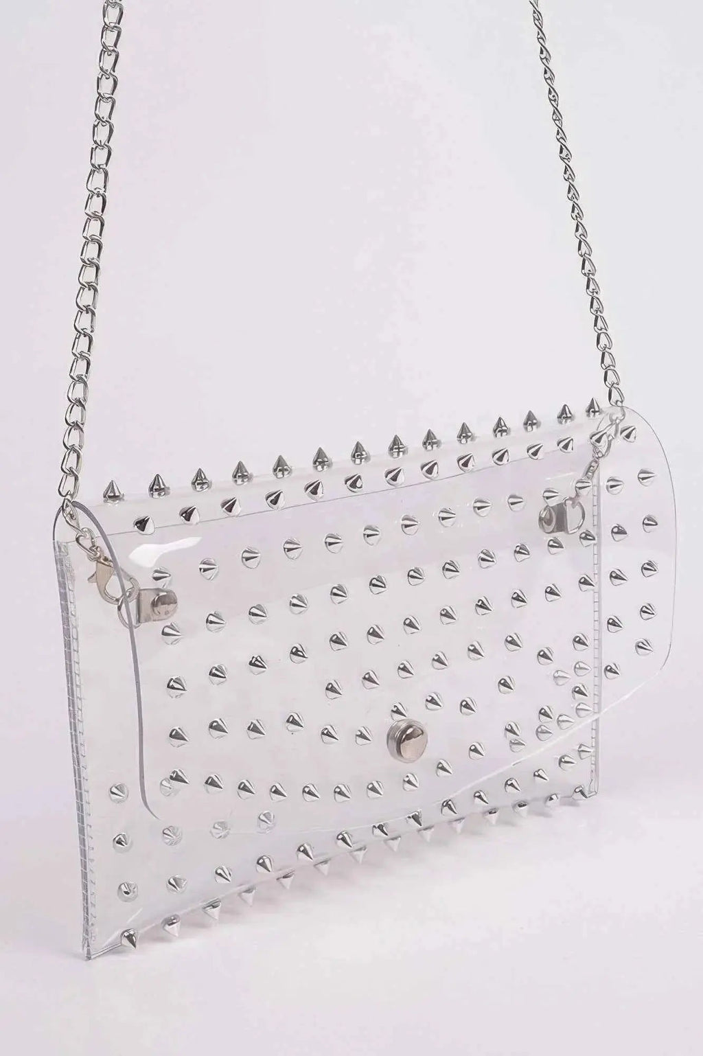 Multi Stoned Cross Body Chain Strap Visible Clutch - Mr Lou’s Place