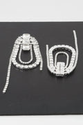 Oval Rhinestone Fringe Earrings - Mr Lou’s Place