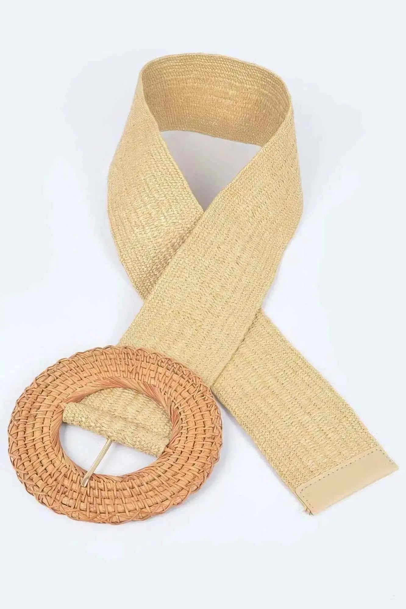 Oversized Bamboo Buckle Waist Elastic Belt - Mr Lou’s Place