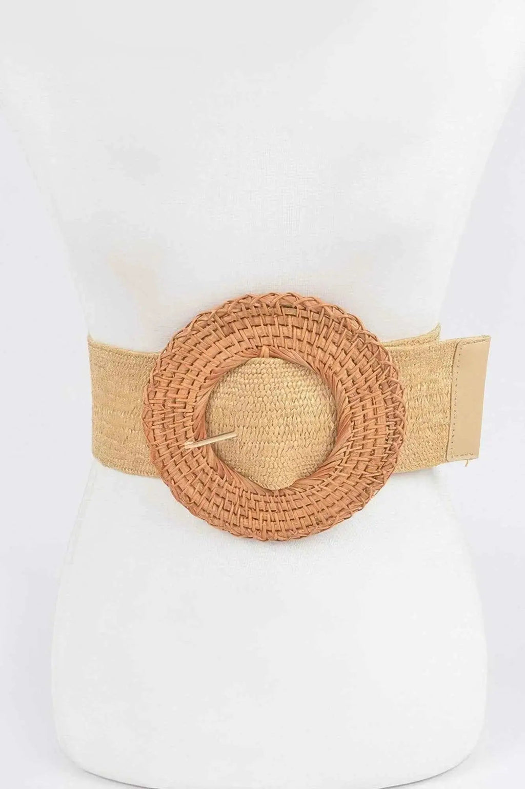 Oversized Bamboo Buckle Waist Elastic Belt - Mr Lou’s Place