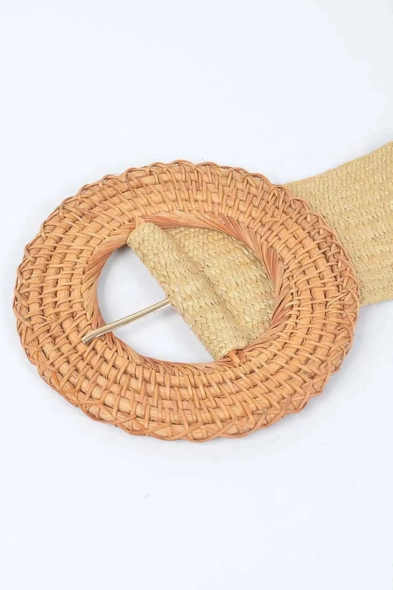 Oversized Bamboo Buckle Waist Elastic Belt - Mr Lou’s Place