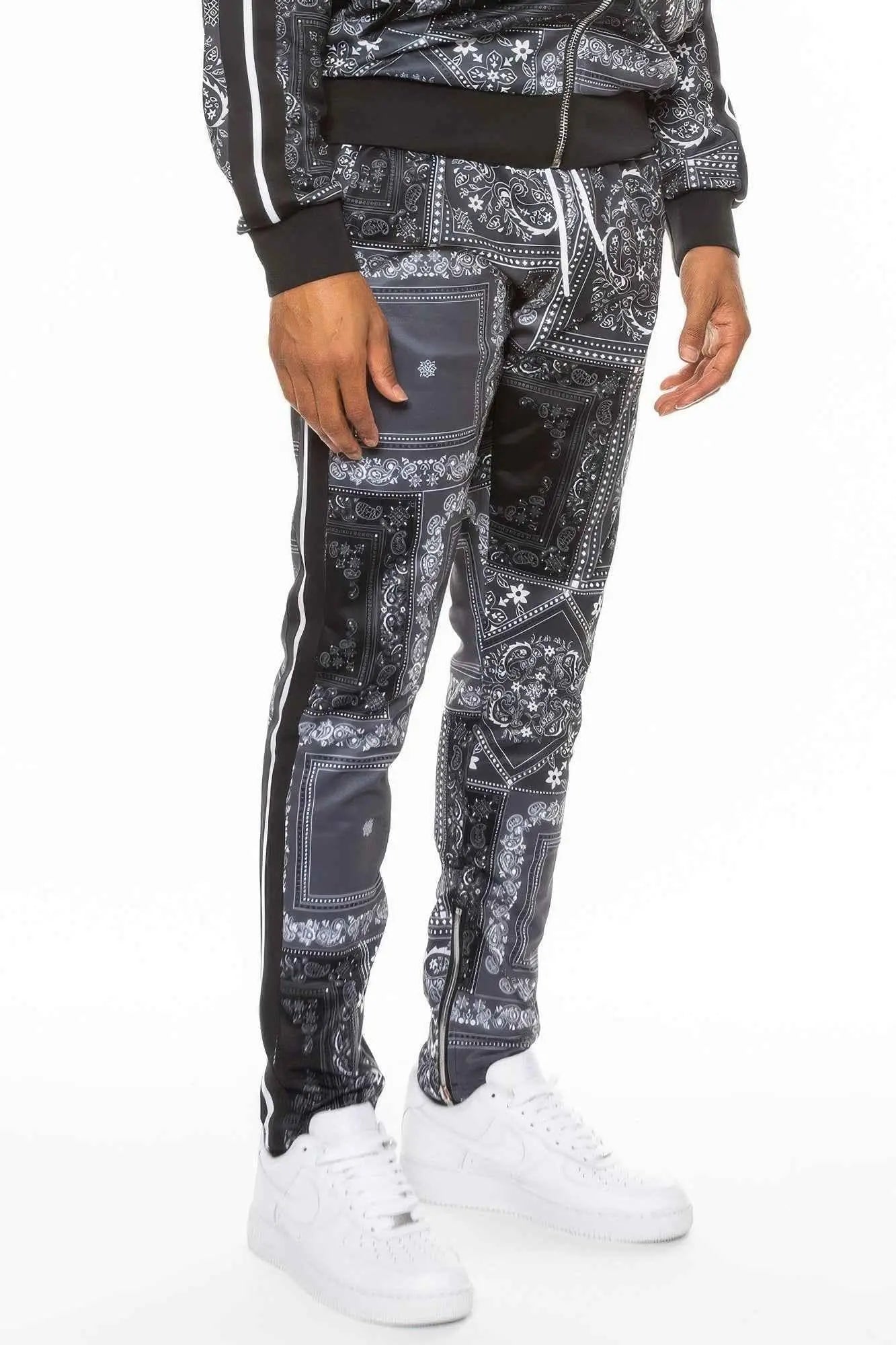 Paisley Bandana Print Track Pants - Mr Lou’s Place