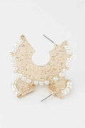 Pearl Hammered Hoop Earrings - Mr Lou’s Place