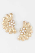 Pearled Half Flower Earrings - Mr Lou’s Place