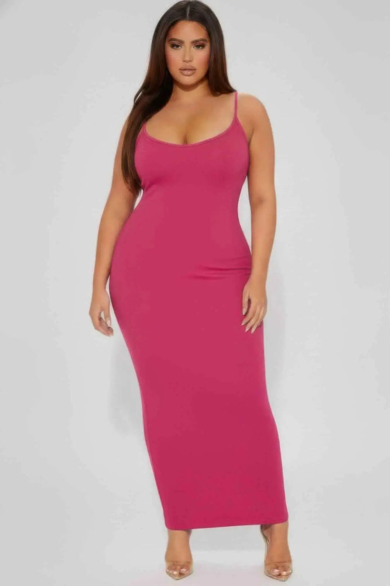 Plus Ribbed Mermaaid Hem Cami Dress - Mr Lou’s Place