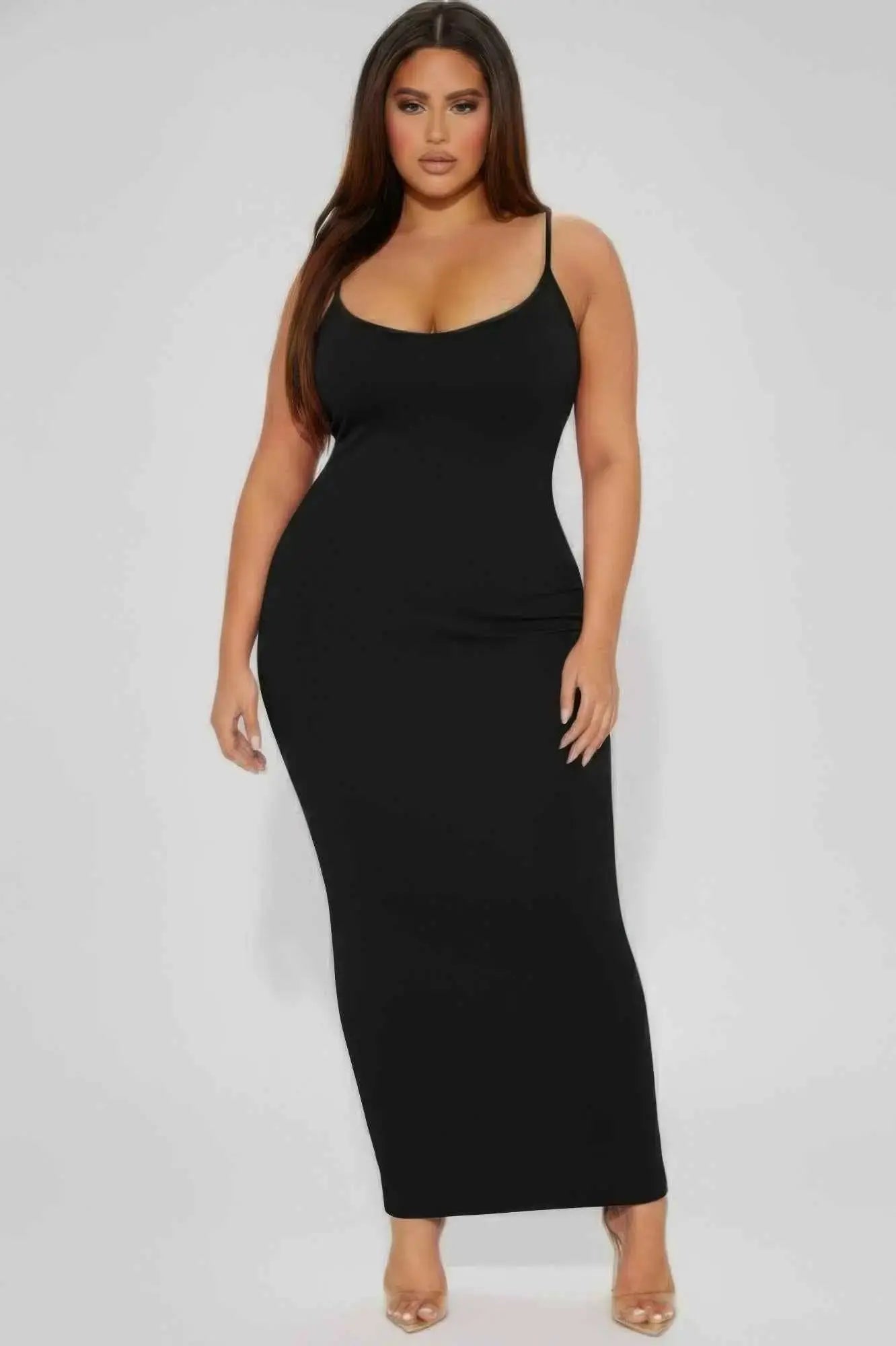 Plus Ribbed Mermaaid Hem Cami Dress - Mr Lou’s Place