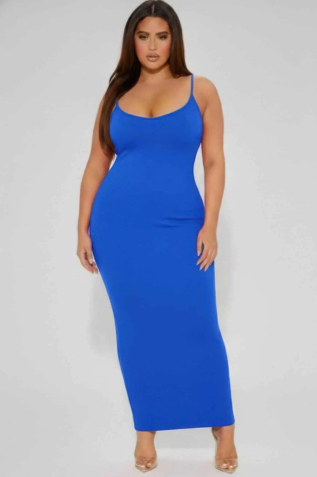 Plus Ribbed Mermaaid Hem Cami Dress - Mr Lou’s Place