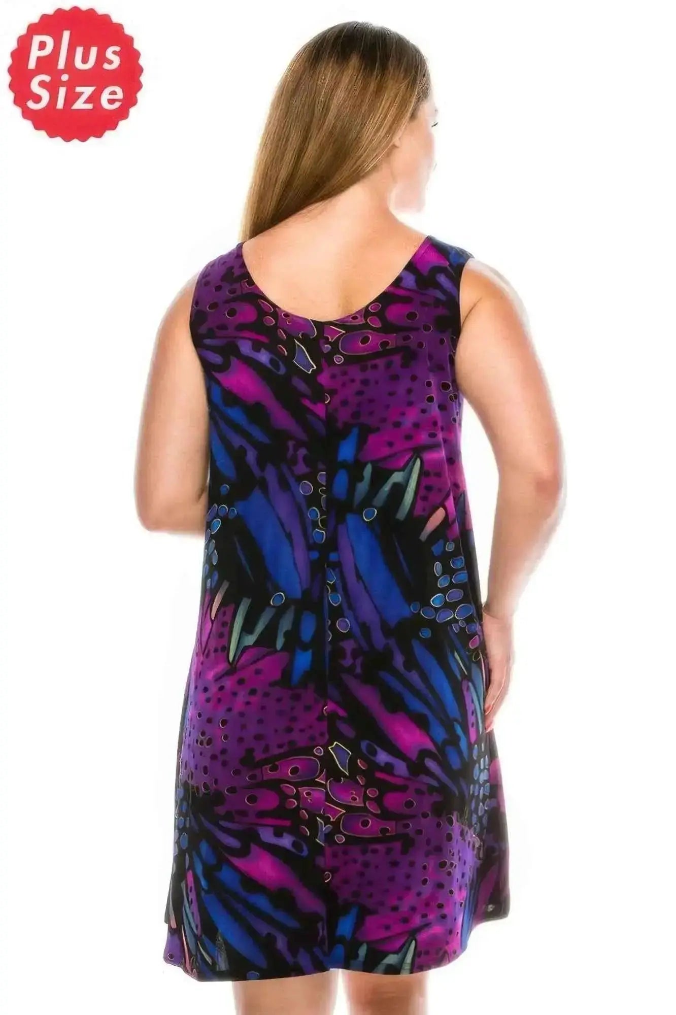 Plus Size Abstract Print Short Dress - Mr Lou’s Place