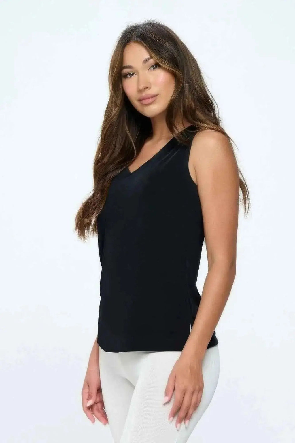 Plus Size Bns V-neck Bias Tank - Mr Lou’s Place