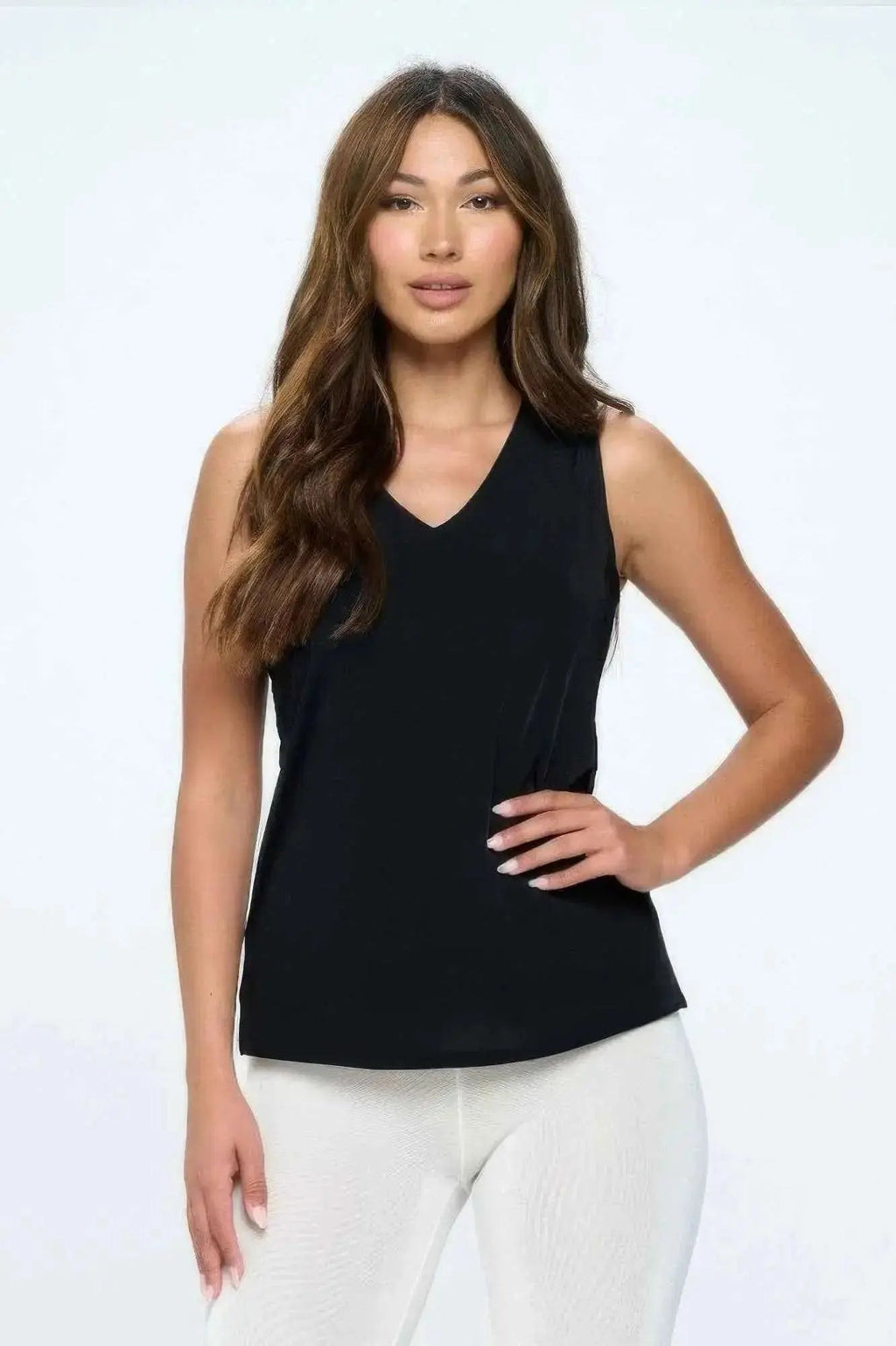 Plus Size Bns V-neck Bias Tank - Mr Lou’s Place