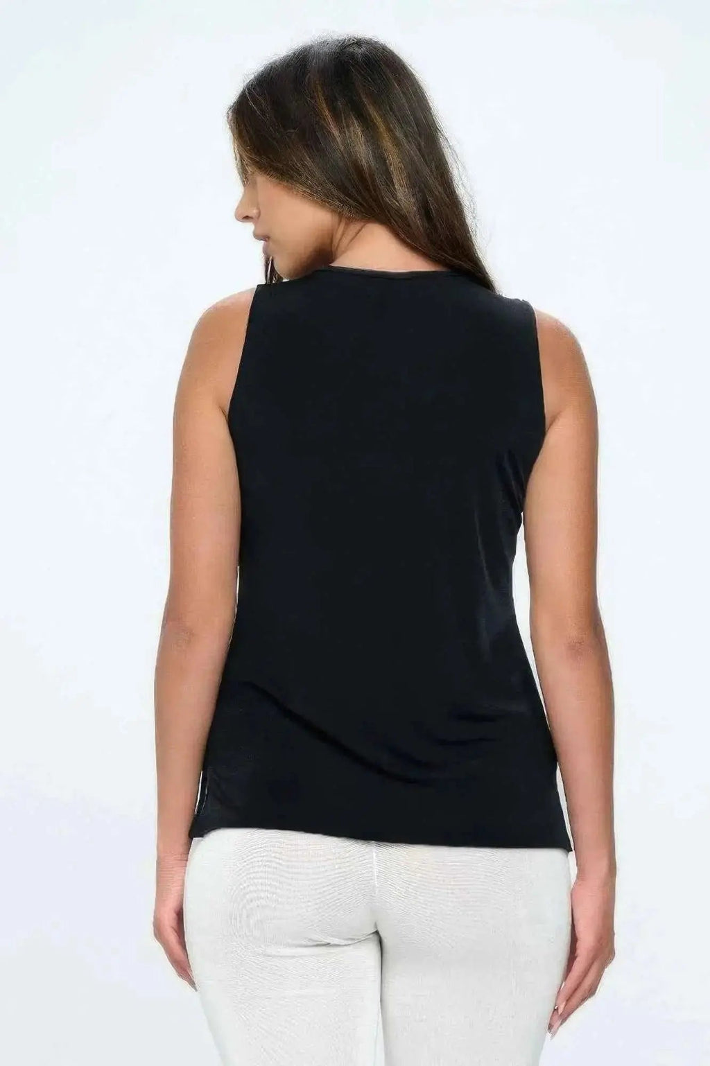 Plus Size Bns V-neck Bias Tank - Mr Lou’s Place