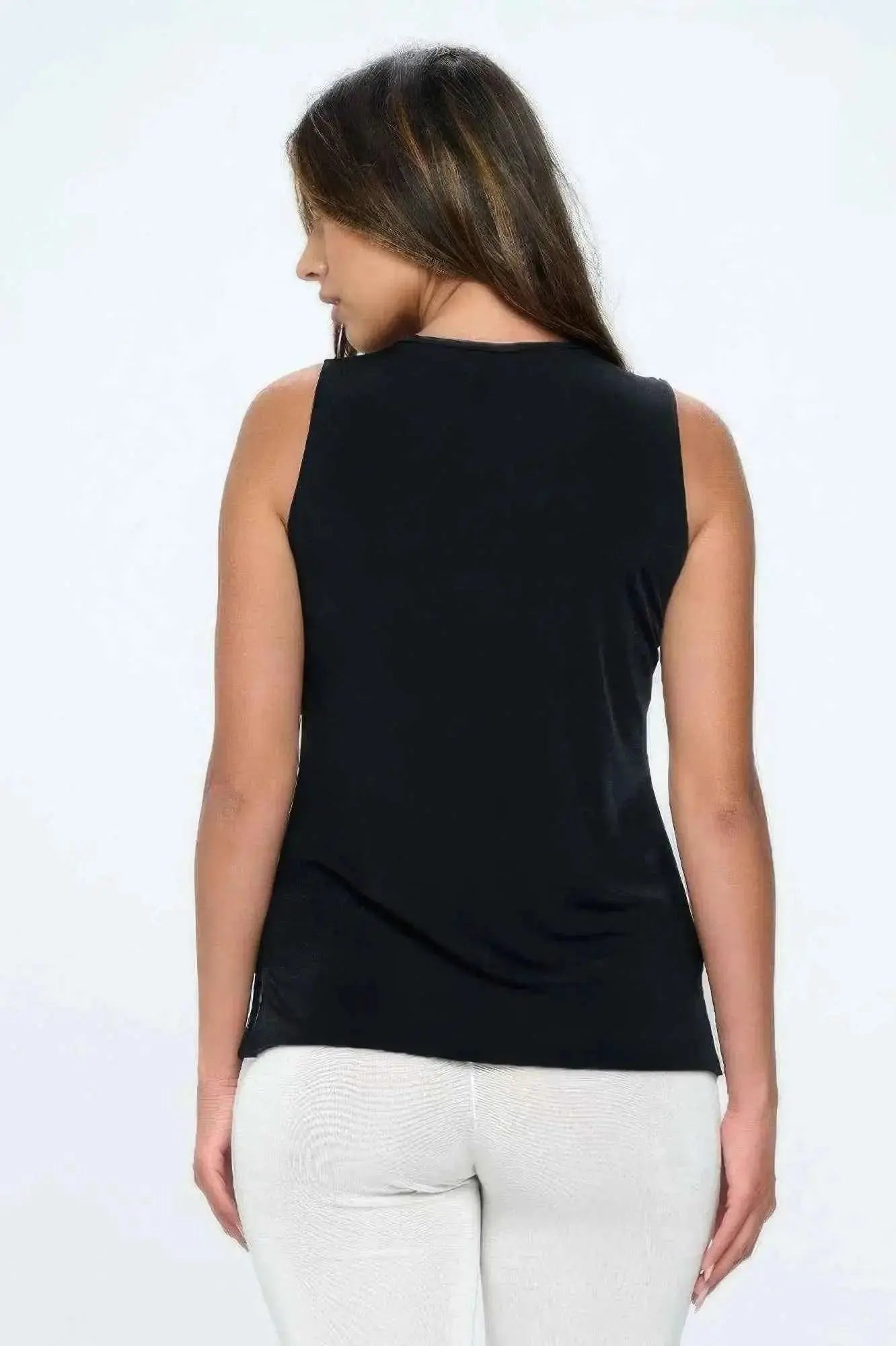 Plus Size Bns V-neck Bias Tank - Mr Lou’s Place