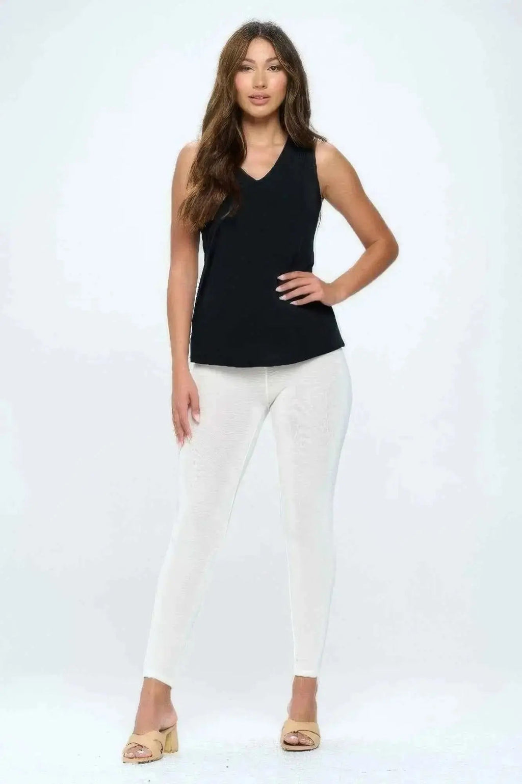 Plus Size Bns V-neck Bias Tank - Mr Lou’s Place