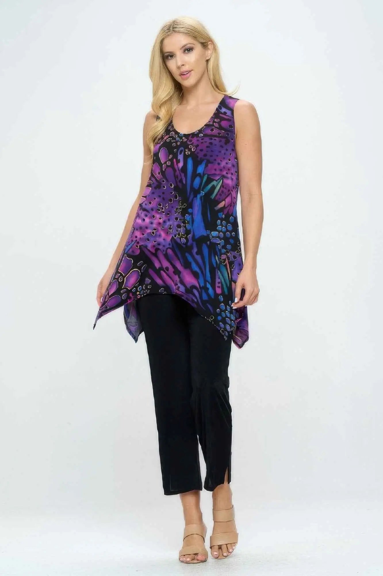 Plus Size Hit Shark Bite Hem Tank - Mr Lou’s Place