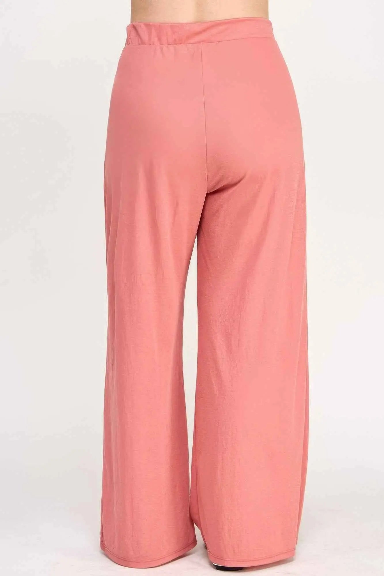 Plus Size Knit Linen Pleated Wide Leg Pants - Mr Lou’s Place