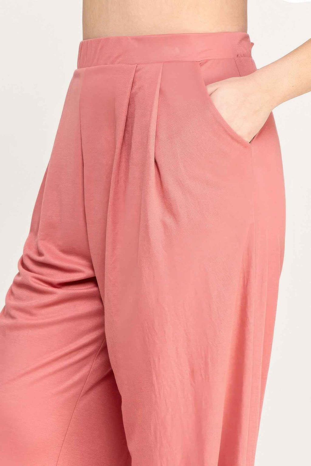 Plus Size Knit Linen Pleated Wide Leg Pants - Mr Lou’s Place