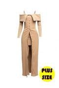 Plus Size Long Length Top & Skirt Leggings Set - Mr Lou’s Place