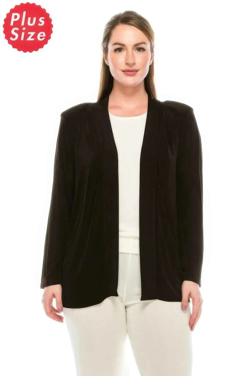 Plus Size Long Sleeve Acetate Cardigan - Mr Lou’s Place