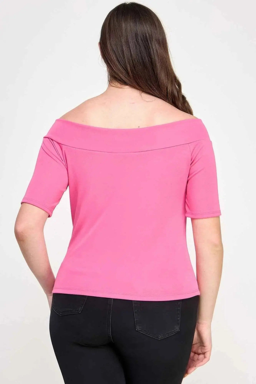 Plus Size Off The Shoulder Knit Rib Twist Knot Top - Mr Lou’s Place