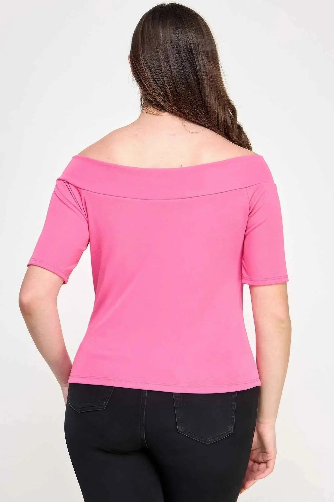 Plus Size Off The Shoulder Knit Rib Twist Knot Top - Mr Lou’s Place