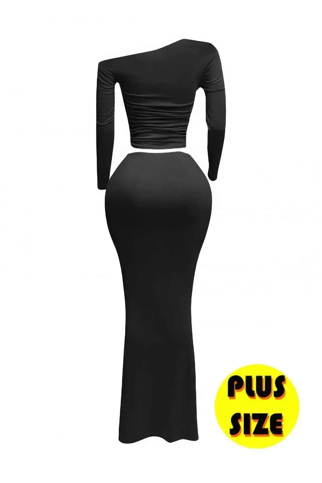 Plus Size One Side Off Shoulder Top & Skirt Set - Mr Lou’s Place